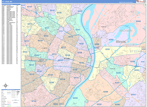 St. Louis, MO Zip Code Map